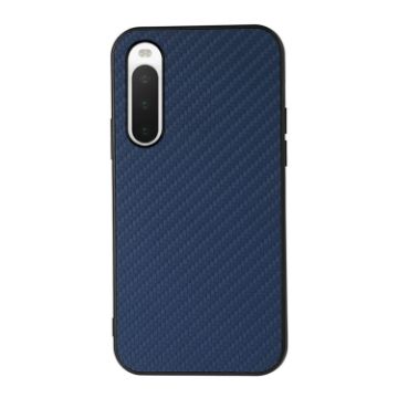 Picture of For Sony Xperia 10 IV Carbon Fiber Skin PU + PC + TPU Shockprof Protective Phone Case (Blue)